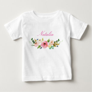 Persoonlijke naam Baby Girl Waterverf Floral-7