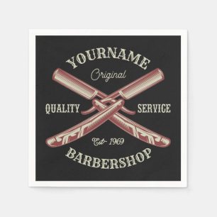 Persoonlijke naam Barber Straight Razor Barbershop Servet
