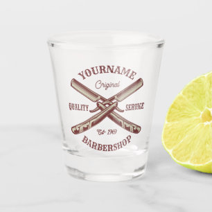 Persoonlijke naam Barber Straight Razor Barbershop Shot Glas
