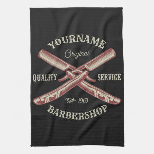 Persoonlijke naam Barber Straight Razor Barbershop Theedoek