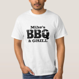 Persoonlijke naam BBQ t shirt voor mannen voor geb