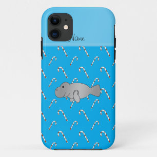 Persoonlijke naam beheert hemelsblauwe snoepjes iPhone 11 hoesje