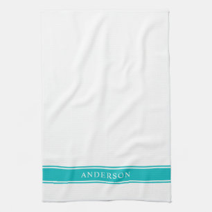 Persoonlijke naam Bewerkbare kleurenstreepjes Theedoek