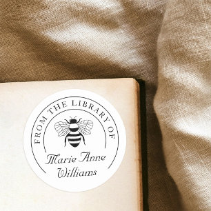 Persoonlijke naam Bij van de bibliotheek van boek Ronde Sticker