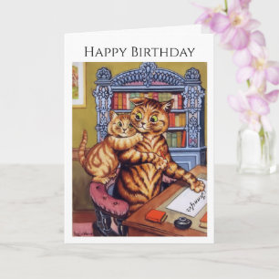 Persoonlijke naam Birthday Cats Kitten Louis Wain Kaart