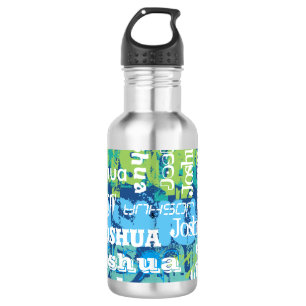 Persoonlijke naam Blauwe Groene Subway Art Waterfles