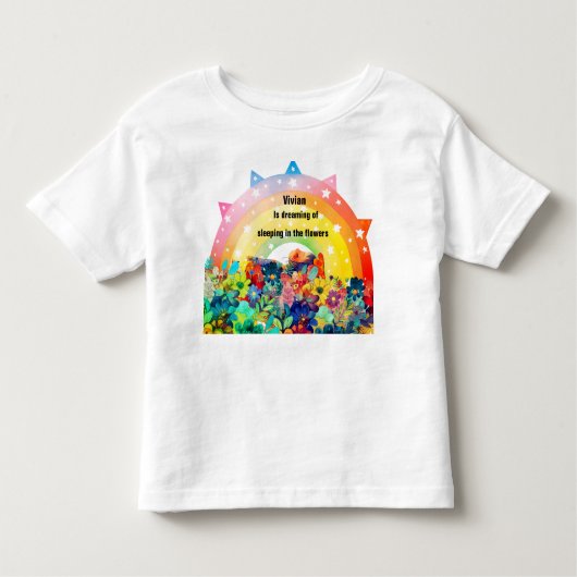 Persoonlijke naam bloem kinder shirts (Voorkant)