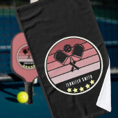 Persoonlijke naam Blush Pickleball Paddle Black Handdoek