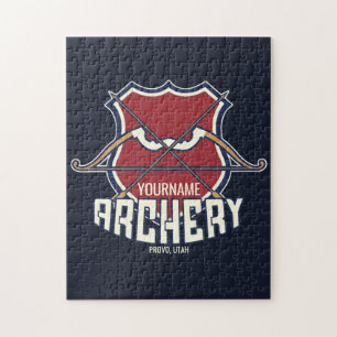 Persoonlijke NAAM Boogschutterssport Recurveboog P Legpuzzel