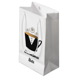 Persoonlijke naam bruidsjonkers smoking cadeautas