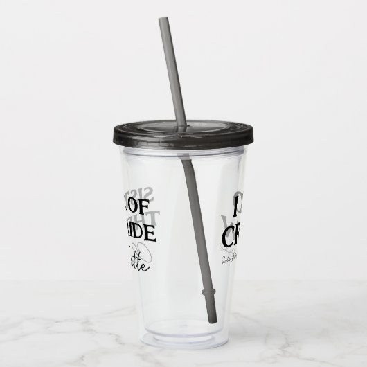 Persoonlijke naam bruidszus acryl drinkbeker (Links)