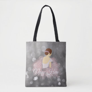 Persoonlijke naam Brunette Ballerina Dancer Tote Bag