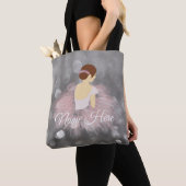 Persoonlijke naam Brunette Ballerina Dancer Tote Bag (Dichtbij)