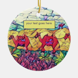 Persoonlijke naam Camels Gifts Three Wise Mannen Keramisch Ornament