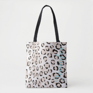 Persoonlijke naam Cheetah Print Animal Pattern Draagtas