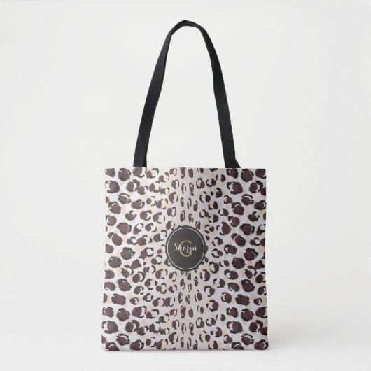 Persoonlijke naam Cheetah Print Animal Pattern Draagtas (Voorkant)