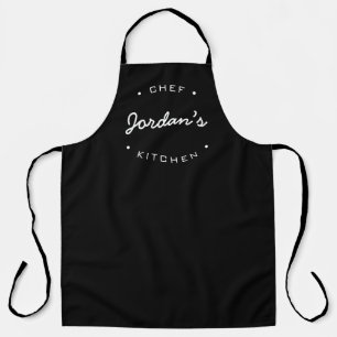 Persoonlijke naam Chef's Kitchen Zwart wit Schort