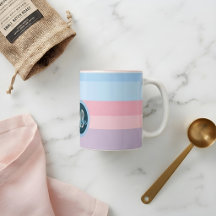 Persoonlijke naam chic pastel gestreepte roze en b