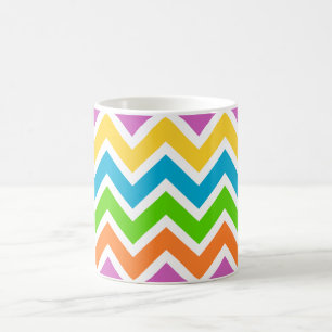 Persoonlijke naam Colorful Chevron Koffiemok