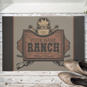 Persoonlijke naam Cowboy Pistolen Westerne Ranch S Deurmat