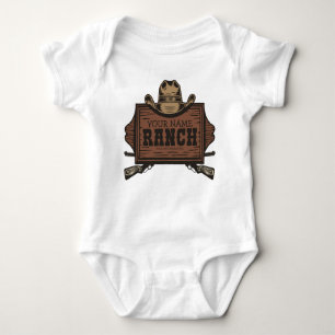 Persoonlijke naam Cowboy Pistolen Westerne Ranch S Romper