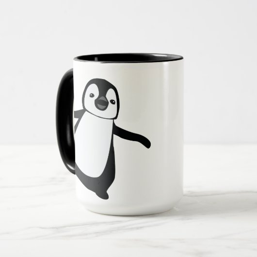 Persoonlijke naam Cute Peeking Penguin Holiday Twe Mok (Voorkant links)