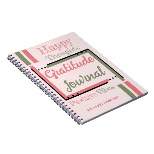 Persoonlijke naam dankbaarheid tijdschrift groen r notitieboek (Rechterzijde)