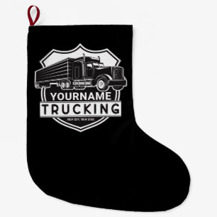 Persoonlijke NAAM die Big Rig Semi Trucker Truckin Grote Kerstsok