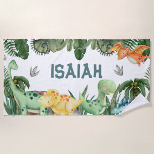 Persoonlijke naam Dinosaur Beach Towel Strandlaken