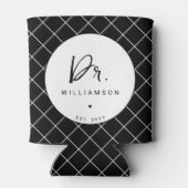 Persoonlijke naam Dr. Minimalistische dokter afstu Blikjeskoeler (Achterkant)