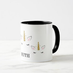 Persoonlijke Naam Eenhoorn Glitter Ontwerp – Op Ma Mok