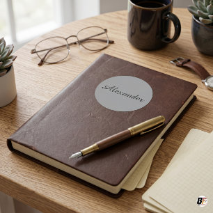 Persoonlijke Naam – Elegant Grijs Schrift, Op Ma Ronde Sticker