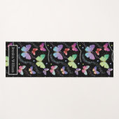 Persoonlijke naam Elegant Paars Bright Butterflies Yogamat (Voorkant (horizontaal))