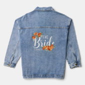 Persoonlijke naam Elegant Schrift Bloem de Bruid  Denim Jacket (Achterkant)