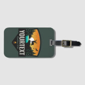 Persoonlijke naam Elk jagen op wilde natuur Sunset Bagagelabel (Voorkant (horizontaal))