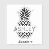 Persoonlijke naam en ananas laptop sticker (Vel)