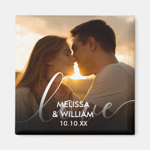 Persoonlijke naam en datum foto magneet