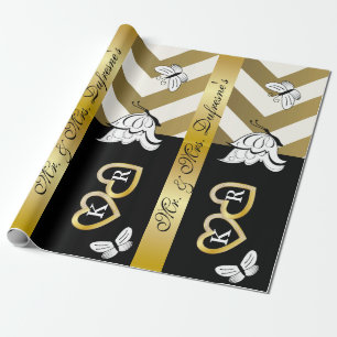 Persoonlijke naam en Initialen bruiloft/Jubileum Cadeaupapier