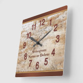 Persoonlijke naam en monogram wandklok voor mannen vierkante klok (Hoek)