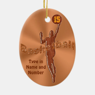 Persoonlijke NAAM en NUMMER Basketball Ornaments Keramisch Ornament