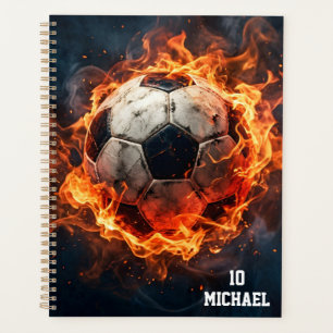Persoonlijke naam en nummer voetbal  planner
