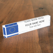 Persoonlijke naam en titel EU-vlag Naambordje (Zijkant)