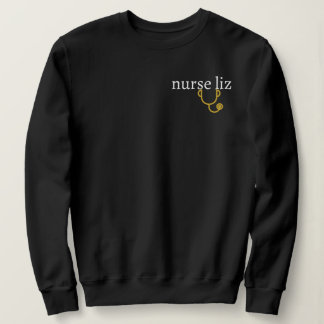 Persoonlijke naam en titel verpleegster sweatshirt