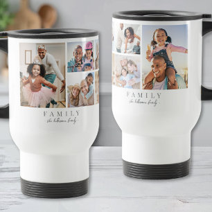 Persoonlijke naam familie foto collage reisbeker