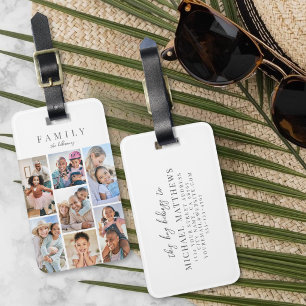 Persoonlijke Naam Familie Fotocollage Bagagelabel