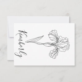 Persoonlijke naam Februari iris Geboortebloem Kaart