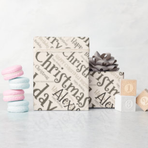 Persoonlijke Naam Fijne Kerst Verjaardag Grappig Cadeaupapier