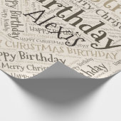 Persoonlijke Naam Fijne Kerst Verjaardag Grappig Cadeaupapier (Hoek)