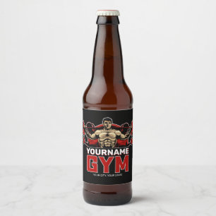 Persoonlijke NAAM Fitness Thuis GYM Gewichtheffen Bier Etiket