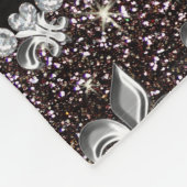 Persoonlijke naam fleur de lis black glitter fleece deken (Hoek)